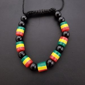 African Rasta Handmade Square Beaded Bracelet